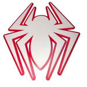 Spider Wall Logo – Layered Red & White Superhero Style Wall Art – 12” x 10” 3D D